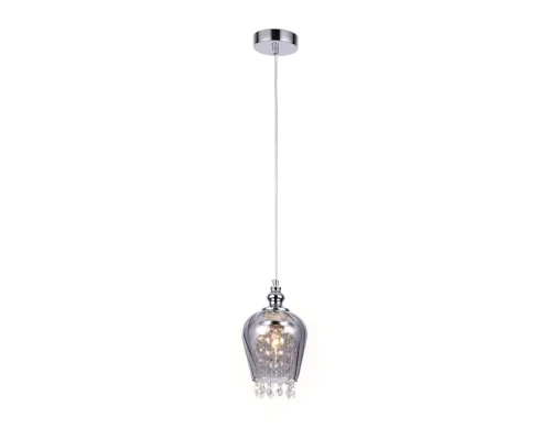 Светильник подвесной TR3609 Ambrella light серый чёрный на 1 лампу, основание хром в стиле хай-тек современный фото 2