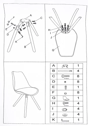 Стул Bonito серый 11328 Woodville, серый/искусственная кожа, ножки/массив бука дерево/натуральный, размеры - ****480*540 фото 10
