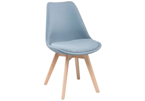 Деревянный стул Bonuss light blue / wood 15223 Woodville, голубой/велюр, ножки/массив бука дерево/натуральный, размеры - ****490*560 фото 5