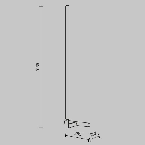 Торшер LED Combo MOD214FL-L20B3K1 Maytoni чёрный на 1 лампу, основание чёрное в стиле современный фото 6