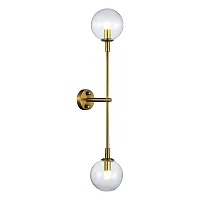 Бра Chieti SL1506.201.02 ST-Luce прозрачный 2 лампы, основание золотое в стиле минимализм шар молекула