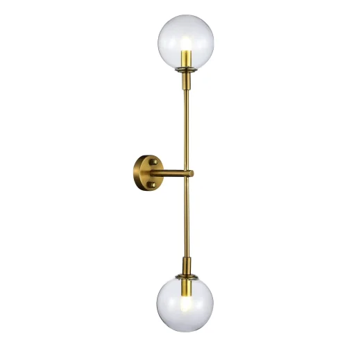Бра Chieti SL1506.201.02 ST-Luce прозрачный на 2 лампы, основание золотое в стиле минимализм шар молекула