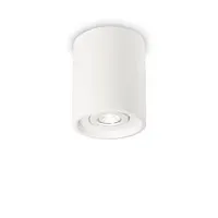 Светильник накладной OAK PL1 ROUND BIANCO Ideal Lux белый на 1 лампу, основание белое в стиле современный круглый