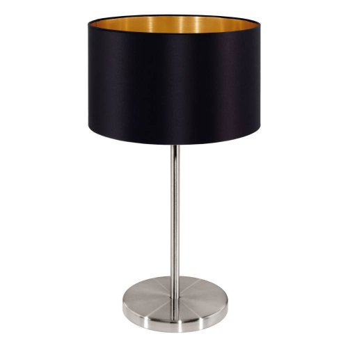Настольная лампа MASERLO 31627 Eglo золотая 1 лампа, основание никель серое металл в стиле модерн 