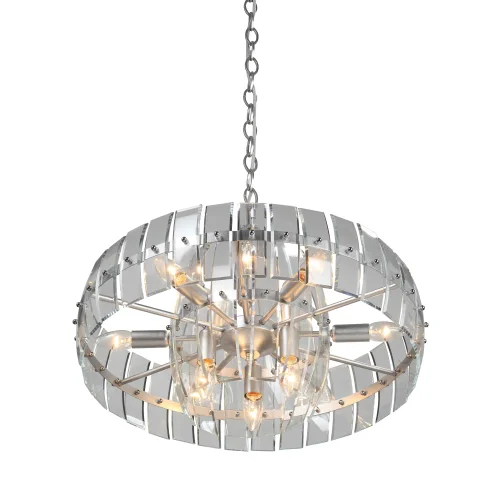 Люстра подвесная V5857-9/12 Vitaluce прозрачная на 12 ламп, основание бронзовое в стиле классический современный  фото 3