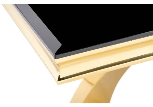 Стеклянный стол Komin 2 черный / золото 15308 Woodville столешница чёрная из стекло фото 4