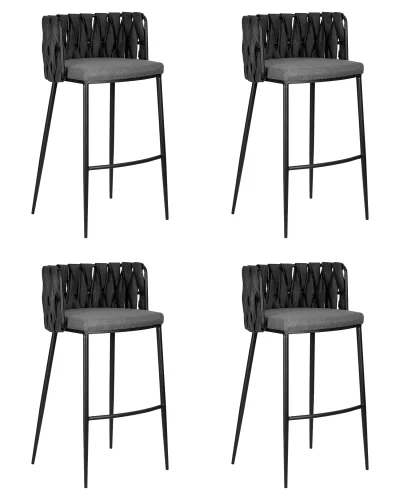 Набор 4 шт Стул барный DOBRIN AMELIA (серая ткань (F-48), темно-серый винтажный PU (MF-12)) цвет сиденья серая ткань (F-48), цвет спинки темно-серый винтажный PU (MF-12), цвет основания черный Dobrin, серый/ткань экокожа, ножки/металл/, размеры - *980**** Набор 4 шт Стул барный DOBRIN AMELIA (серая ткань (F-48), темно-серый винтажный PU (MF-12)) цвет сиденья серая ткань (F-48), цвет спинки темно-серый винтажный PU (MF-12), цвет основания черный Dobrin, серый/ткань экокожа, ножки/металл/, размеры - *980****