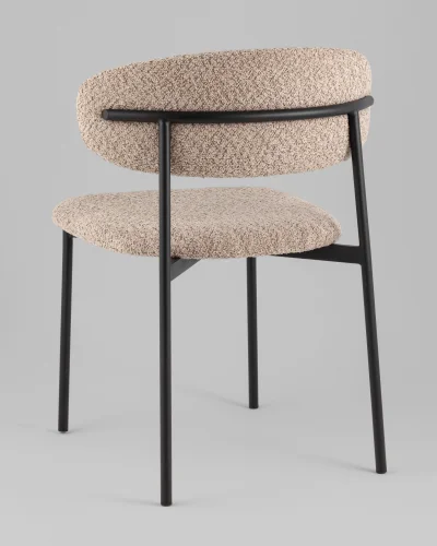 Стул Sevyn, букле кофейный УТ000040252 Stool Group, бежевый коричневый/букле, ножки/металл/чёрный, размеры - *700**** фото 4