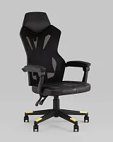 Кресло спортивное TopChairs Айронхайд, желтый УТ000036994 Stool Group, чёрный/экокожа, ножки/пластик/чёрный, размеры - 430*1280***700*630