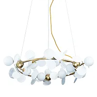 Люстра подвесная Matisse 10008/1050 white LOFT IT белая на 12 ламп, основание золотое в стиле современный шар