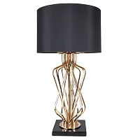 Настольная лампа Fire A4032LT-1GO Arte Lamp чёрная 1 лампа, основание золотое мрамор металл в стиле современный 