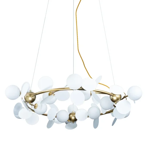 Люстра подвесная Matisse 10008/1050 white LOFT IT белая на 12 ламп, основание золотое в стиле современный шар