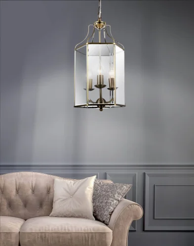 Люстра подвесная  SL228.303.03 St-Luce прозрачная на 3 лампы, основание коричневое бронзовое в стиле кантри  фото 3