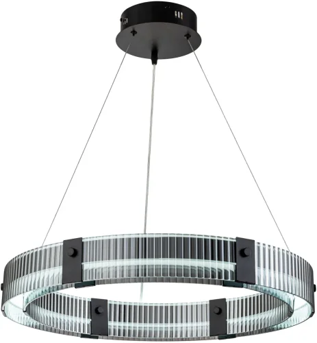 Светильник подвесной LED с пультом Lucen 4007/02/06P Stilfort серый чёрный 1 лампа, основание чёрное в стиле современный с пультом фото 3
