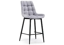 Полубарный стул Алст К серо-лиловый / черный 502123 Woodville, серый/велюр, ножки/металл/чёрный, размеры - ****500*560