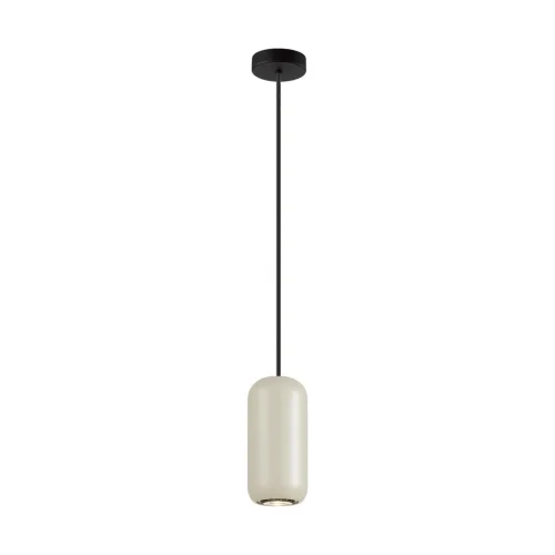 Светильник подвесной Cocoon 5060/1G Odeon Light бежевый на 1 лампу, основание чёрное в стиле современный трубочки фото 3