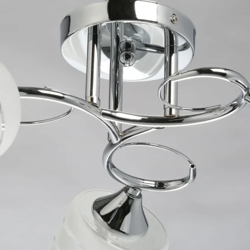 Люстра потолочная Олимпия 106010403 DeMarkt белая на 3 лампы, основание хром в стиле современный  фото 9