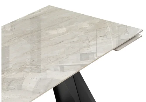Керамический стол Хорсборо 140(200)х80х79 dyna fantasico grey / черный 588009 Woodville столешница бежевая из керамика фото 4