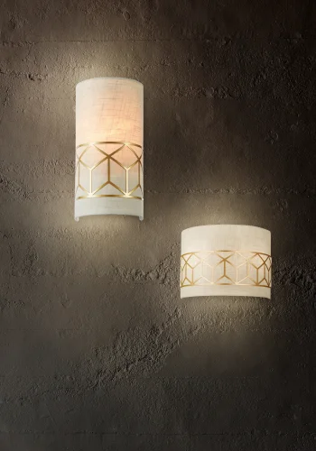 Бра Messina H223-WL-01-G Maytoni бежевый на 1 лампу, основание золотое в стиле кантри фото 3