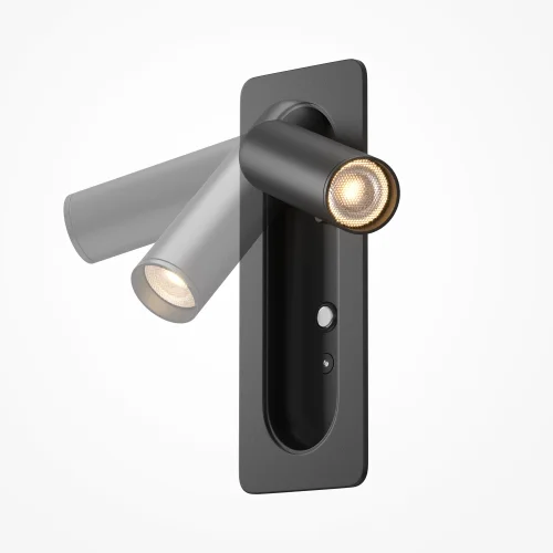 Бра с выключателем LED MOD495WL-L3B3K Axiom Maytoni чёрный на 1 лампу, основание чёрное в стиле современный хай-тек встраиваемый для чтения usb фото 6