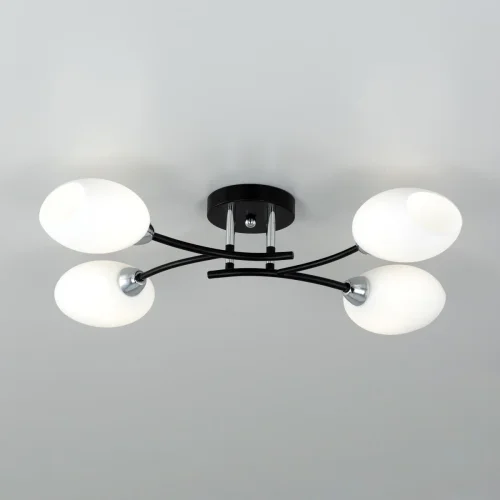 Люстра потолочная Флорида CL148145 Citilux белая на 4 лампы, основание чёрное в стиле современный  фото 2