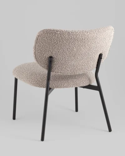 Кресло лаунж Jamie, серый УТ000039356 Stool Group, серый/букле, ножки//чёрный, размеры - ****570*680мм фото 4