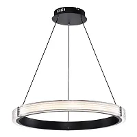 Светильник подвесной LED Rotonda 736267 Lightstar прозрачный 1 лампа, основание чёрное в стиле модерн кольца