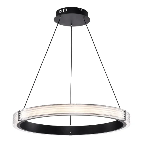 Светильник подвесной LED Rotonda 736267 Lightstar прозрачный 1 лампа, основание чёрное в стиле современный кольца