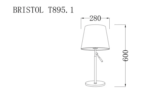 Настольная лампа BRISTOL T895.1 Lucia Tucci коричневая на 1 лампу, основание хром металл в стиле современный фото 2