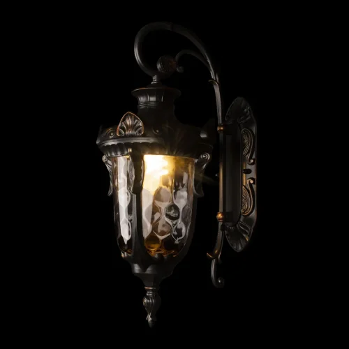 Настенный светильник Marbella 100002W LOFT IT уличный IP55 чёрный 1 лампа, плафон прозрачный в стиле классический E27 фото 2