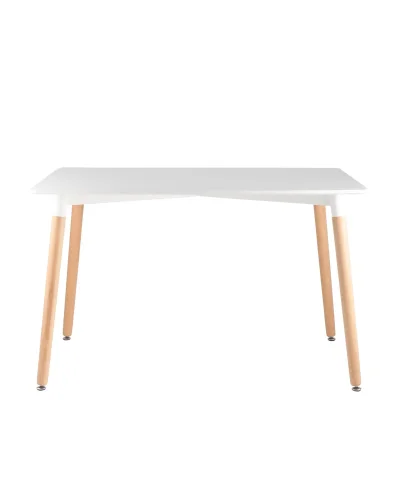 Стол обеденный OSLO прямоугольный 120*80 белый на дер. ножках УТ000000187 Stool Group столешница белая из мдф фото 3