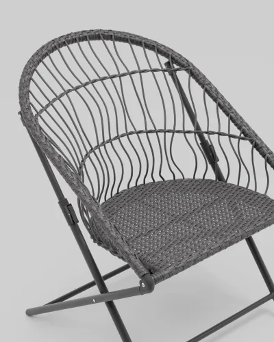 Комплект складной мебели для сада Soley, тёмно-серый УТ000039923 Stool Group на 1 , основание в стиле кантри раскладной фото 2