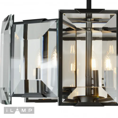 Люстра подвесная Panorama 6115-560BK iLamp прозрачная на 5 ламп, основание чёрное в стиле американский современный  фото 2