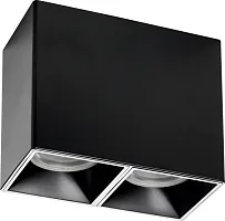 Светильник накладной Rullo 213367 Lightstar чёрный на 2 лампы, основание чёрное в стиле современный прямоугольный