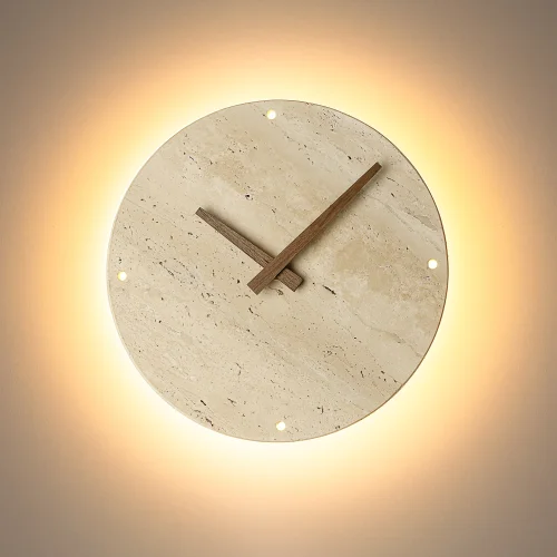 Бра LED с часами Mares CL246015 Citilux бежевый на 1 лампу, основание бежевое в стиле лофт кантри часы отражённый свет фото 3