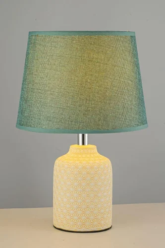 Настольная лампа Erchie E 4.1.T4 Y Arti Lampadari бирюзовая 1 лампа, основание бежевое жёлтое керамика в стиле классический прованс кантри  фото 3