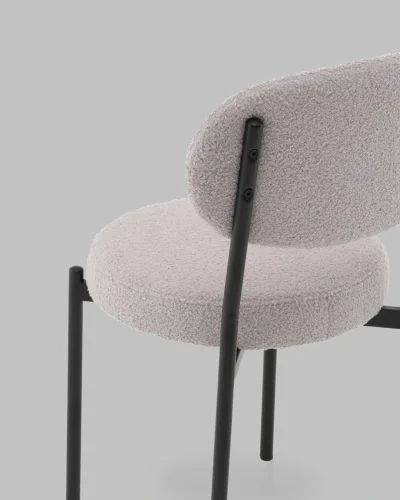 Стул Бриф DD букле светло-серый УТ000041483 Stool Group, серый/букле, ножки/сталь/чёрный, размеры - ***** фото 7