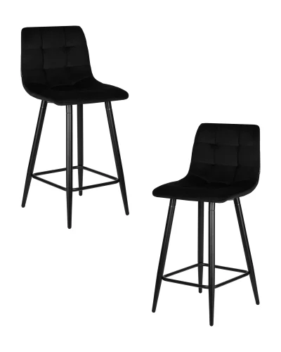 Стул полубарный набор 2 шт. SET-2 8078-1-LML OLIVIA, цвет сиденья черный велюр (108-77), черные матовые ножки Dobrin, /велюр, ножки/металл/чёрный, размеры - *940***430*520 Стул полубарный набор 2 шт. SET-2 8078-1-LML OLIVIA, цвет сиденья черный велюр (108-77), черные матовые ножки Dobrin, /велюр, ножки/металл/чёрный, размеры - *940***430*520