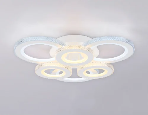 Люстра потолочная LED с пультом FA8872 Ambrella light белая на 1 лампа, основание белое в стиле современный хай-тек с пультом фото 4