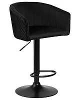 Стул барный  5025_BlackBase-LM DARCY BLACK, цвет сиденья черный (1922-21), цвет основания черное Dobrin, чёрный/велюр, ножки/металл/чёрный, размеры - 860*1070***510*460