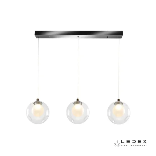 Светильник подвесной LED Epical C4492-3L CR iLedex прозрачный 1 лампа, основание хром в стиле хай-тек современный шар фото 2