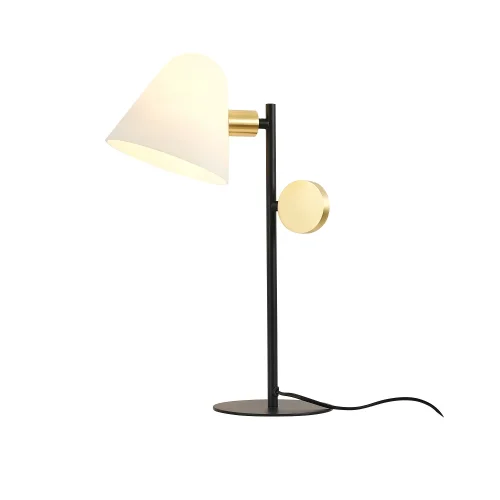 Настольная лампа Statera 3045-1T Favourite белая 1 лампа, основание чёрное металл в стиле современный 