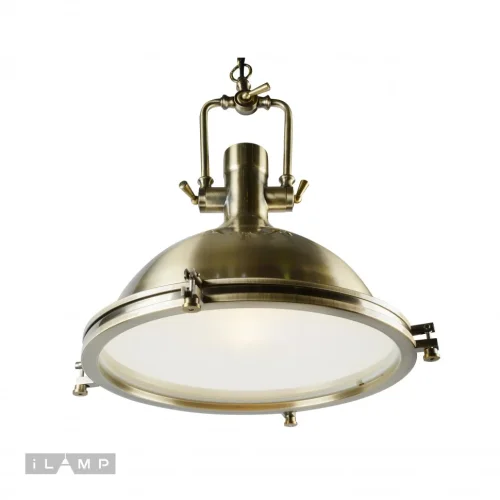 Светильник подвесной Lamp Loft199-B iLamp белый бронзовый 1 лампа, основание бронзовое в стиле лофт  фото 3