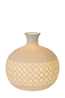 Настольная лампа Tiesse 13534/19/31 Lucide белая 1 лампа, основание белое керамика в стиле современный винтаж 