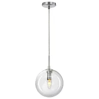 Светильник подвесной Томми CL102621 Citilux прозрачный 1 лампа, основание хром в стиле современный шар