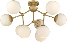 Люстра потолочная Bolita WE236.09.407 Wertmark белая на 9 ламп, основание бежевое в стиле модерн молекула шар