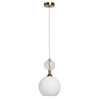 Светильник подвесной Крайс 657012901 MW-Light белый 1 лампа, основание латунь в стиле современный хай-тек шар