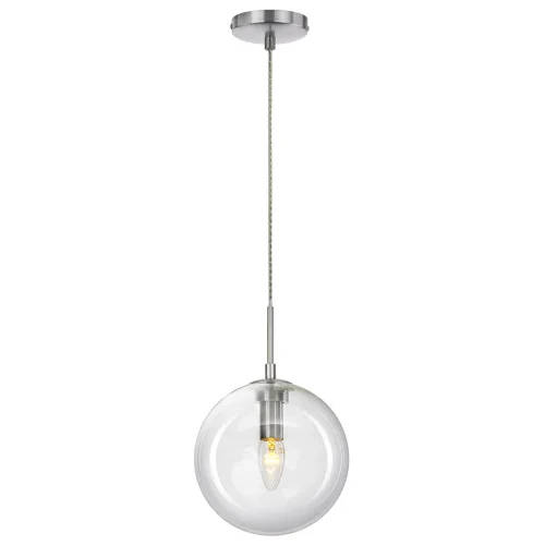 Светильник подвесной Томми CL102621 Citilux прозрачный 1 лампа, основание хром в стиле современный шар