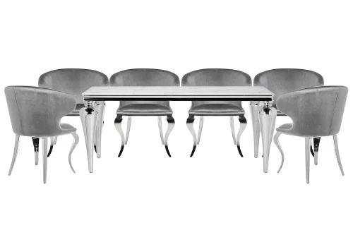 Обеденная группа Асуна white / gray 599470 Woodville на 1 , основание в стиле современный скандинавский 