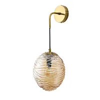 Бра Flamma 2722-1W Favourite янтарный 1 лампа, основание латунь в стиле современный 